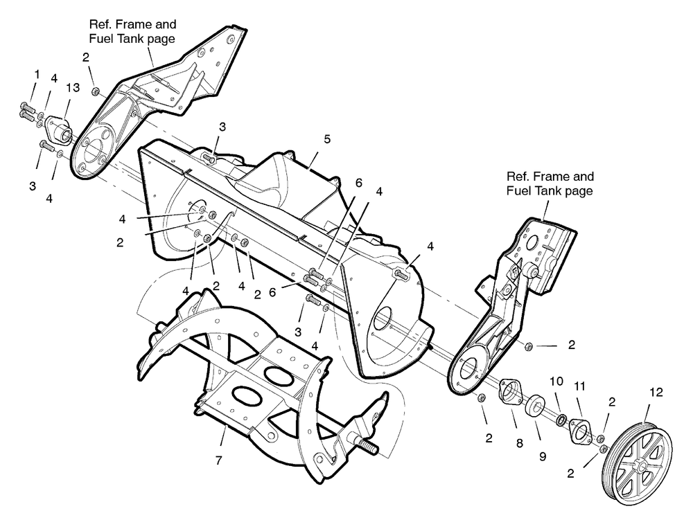 Auger And Housing Diagram and Parts List for 622591X85NA 2004 Briggs and Stratton Snow Blower